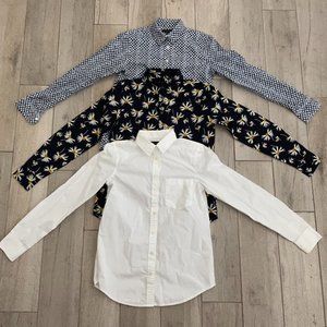 Lot 3 Banana Republic Dillon Shirt Daisy Geometric LS Classic Elie Size XS White